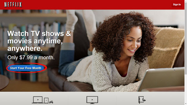 La página web de Netflix está disponible con Getflix
